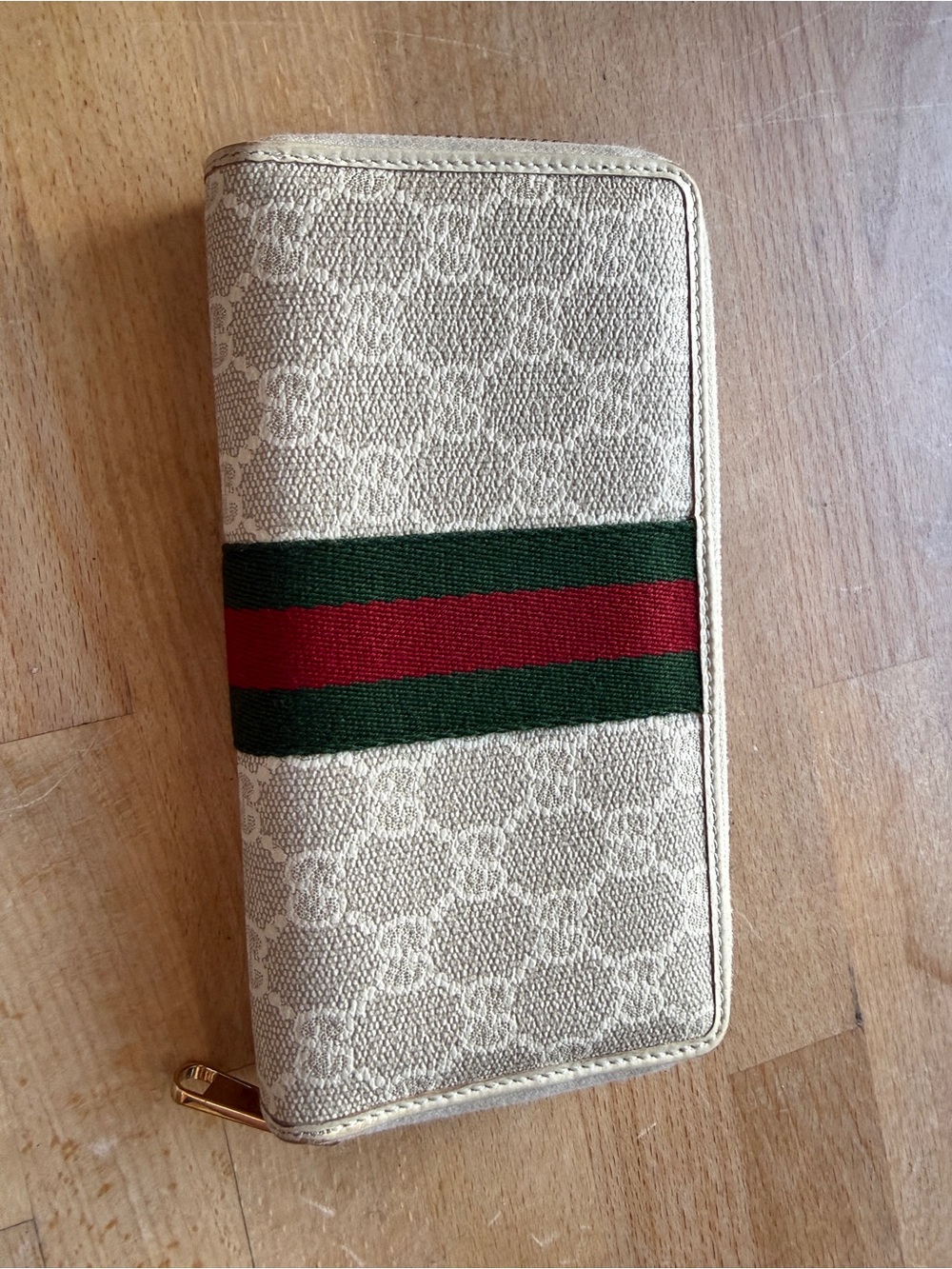 Authentic Gucci Ophidia GG Supreme Zip Around Wallet White Canvas W/COA - Picture 4 of 9